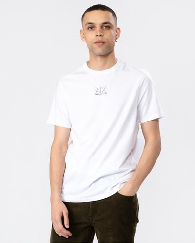 Armani Exchange Ax Outline Logo T-Shirt - White