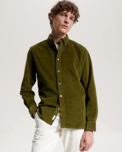 Tommy Hilfiger Flex Solid Corduroy Shirt - Green