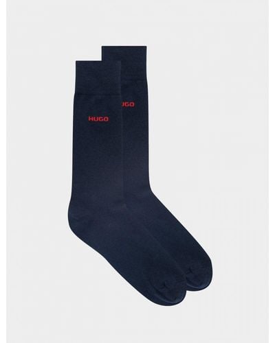 HUGO 2 Pack Rs Uni Colour Socks Nos - Blue