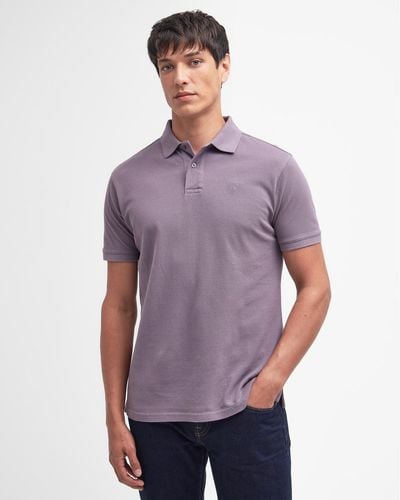 Barbour Wash Sports Polo Shirt - Purple