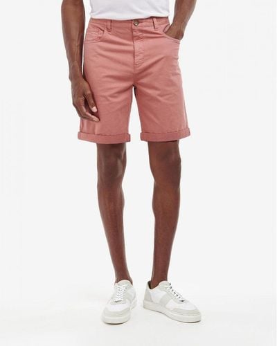 Barbour Overdyed Twill Shorts - Red