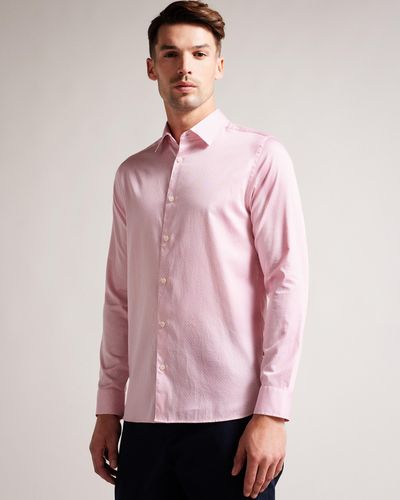 Ted Baker Long Sleeve Geometric Print Shirt - Pink