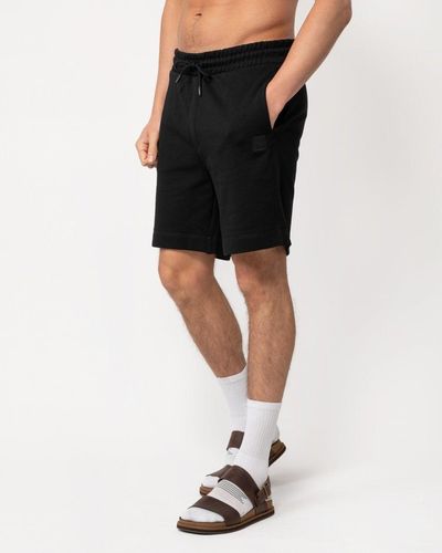 BOSS Sewalk Cotton-terry Shorts With Logo Badge - Black