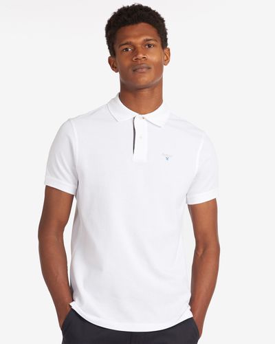 Barbour Tartan Pique Polo - White