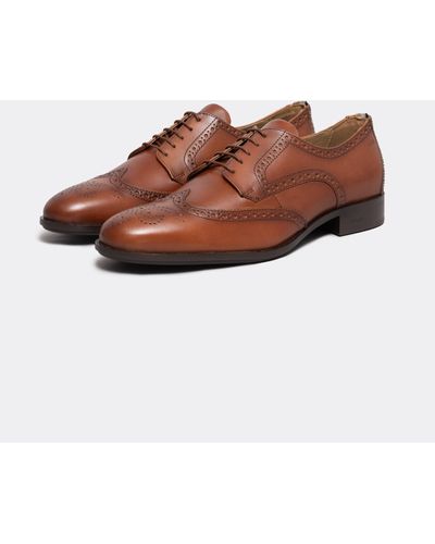 Hugo Boss Men's Portland_Derb_Itap Dark Brown Leather Derby Shoes