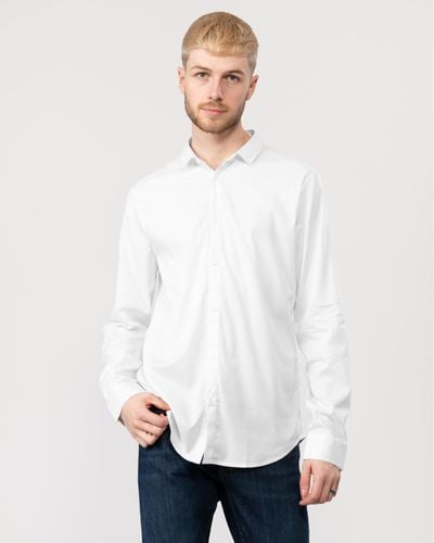 Armani Exchange Long Sleeve Bi-stretch Shirt - White