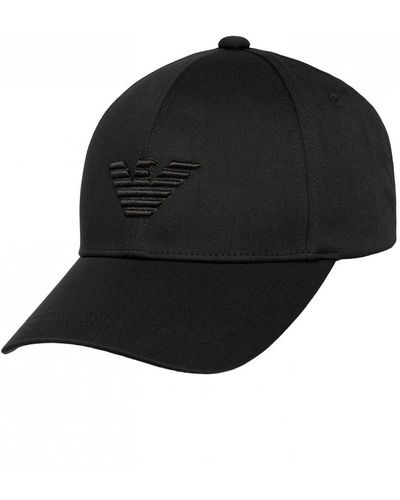 Emporio Armani Embroidered Eagle Baseball Cap - Black