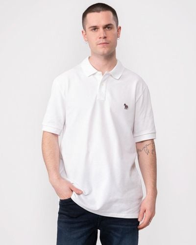 Paul Smith Ps Regular Fit Cotton-piqué Zebra Logo Polo Shirt - White