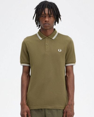 Fred Perry Twin Tipped Signature Polo Shirt - Green