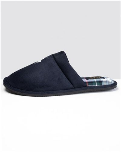 Polo Ralph Lauren Klarence Snuff Microsuede Slippers - Blue