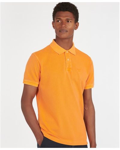 Barbour Wash Sports Polo Shirt - Orange