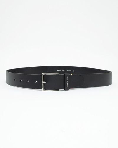 Paul Smith Leather Belt With Colourful Stitch Detail - Black