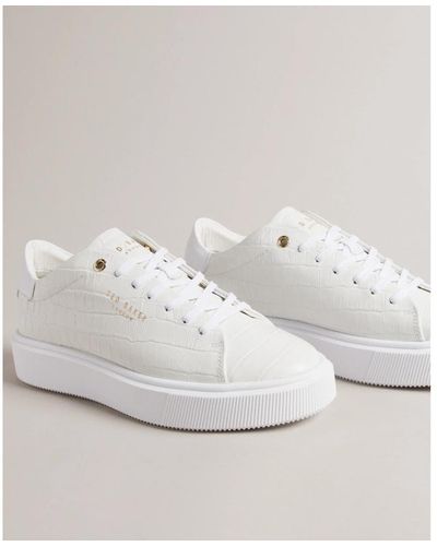Ted Baker Baily Trainers, White/Metallic at John Lewis & Partners