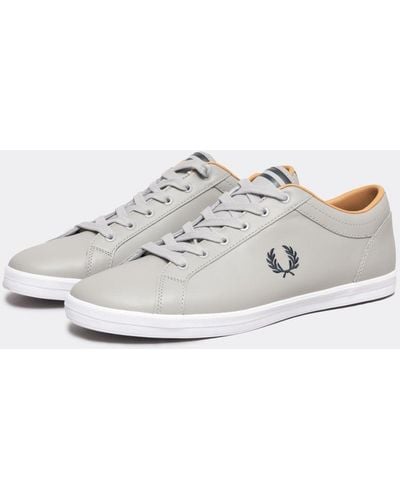 Fred Perry Baseline Leather Trainers - Grey