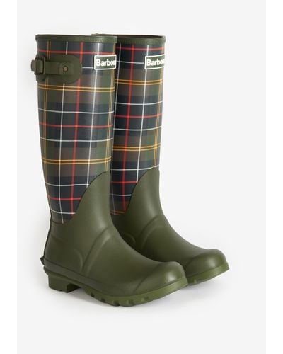 Barbour Tartan Bede Wellies - Green