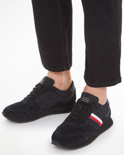 Tommy Hilfiger Runner Evo Mix Suede Sneakers - Black