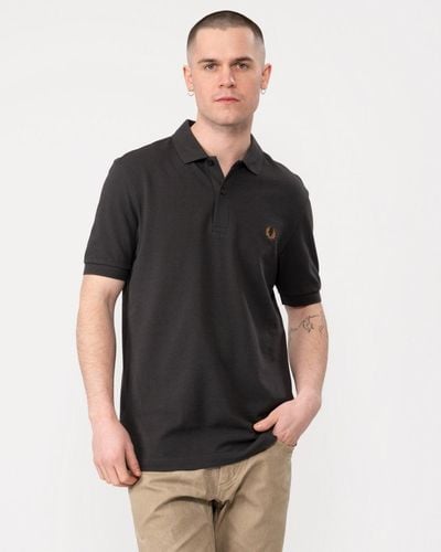 Fred Perry Plain Signature Polo Shirt - Black