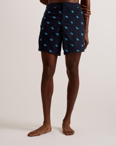 Ted Baker Lobta Embroidered Lobster Swim Shorts - Blue