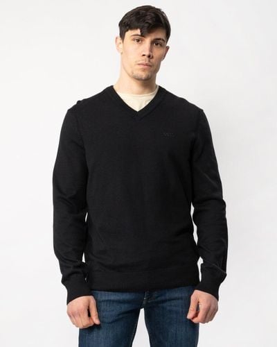 BOSS Asac V V-neck Sweater - Black