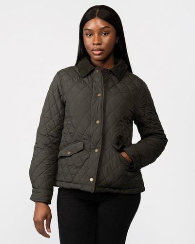 Joules Arlington Cropped Quilted Jacket - Brown