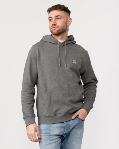 BOSS Wetalk Pullover Hoodie With Logo Patch - Grey