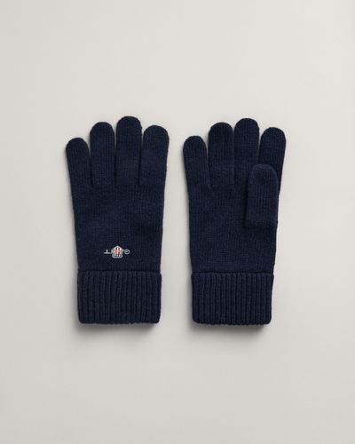 GANT Shield Wool Gloves - Blue
