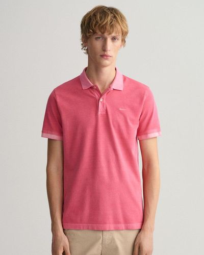 GANT Sunfaded Pique Short Sleeve Rugger - Pink