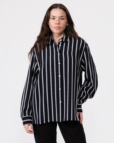 Tommy Hilfiger Argyle Stripe Relaxed Fit Shirt - Black