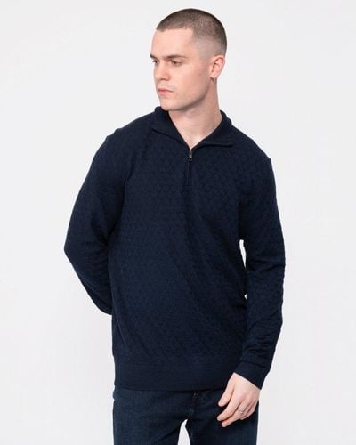 Ted Baker Kurnle Long Sleeve T Knit Funnel Neck Sweater - Blue
