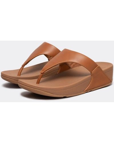 Fitflop Lulu Leather Toepost - Brown