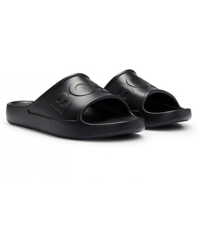 BOSS Darian Lightweight Eva Slides With Logo Strap - Black