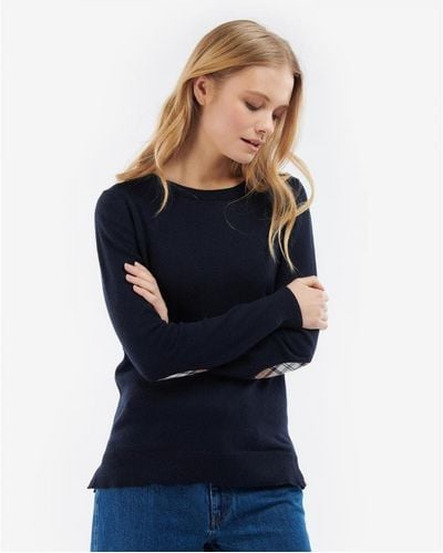 Barbour Pendle Crew Knitted Jumper - Blue
