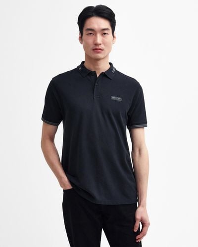 Barbour Essential Tipped Tailored Polo - Black