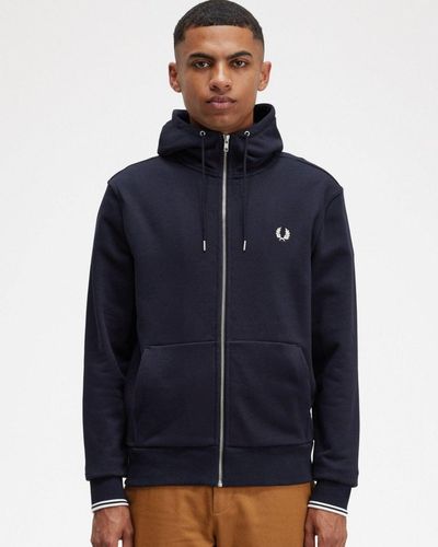 Fred Perry Zip Through Hoodie Nos - Blue