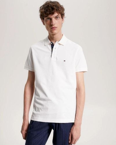 Tommy Hilfiger Gs Check Placket Polo - White