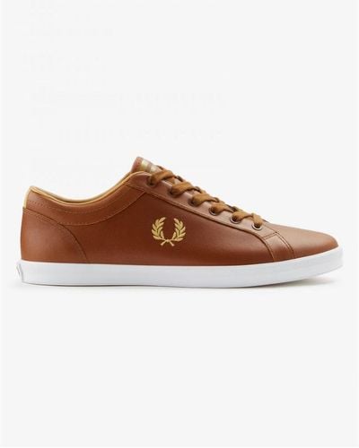 Fred Perry Baseline Leather B4330 Tan - Brown