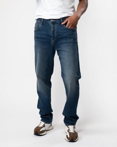 Armani Exchange Logo Pocket Faded Jeans - Blue