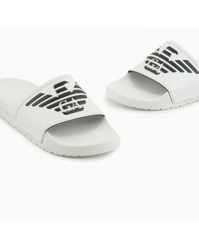 Emporio Armani Eagle Logo Sliders - Metallic