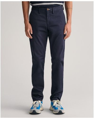 GANT Slim Fit Twill Chinos - Blue