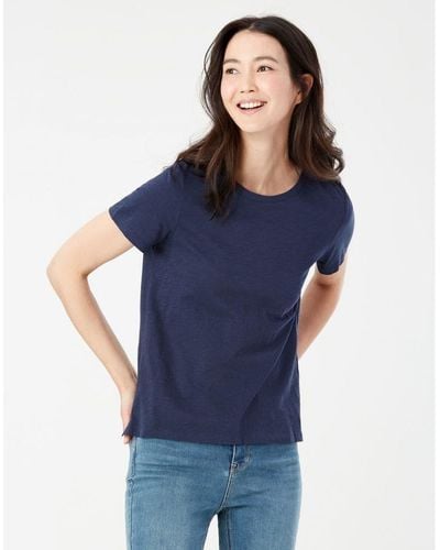 Joules Carley Classic Solid Crew Neck T-shirt - Blue