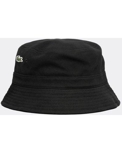 Lacoste Organic Cotton Bucket Hat - Black