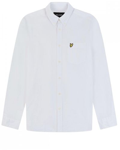 Lyle & Scott Cotton Linen Button Down Shirt - White