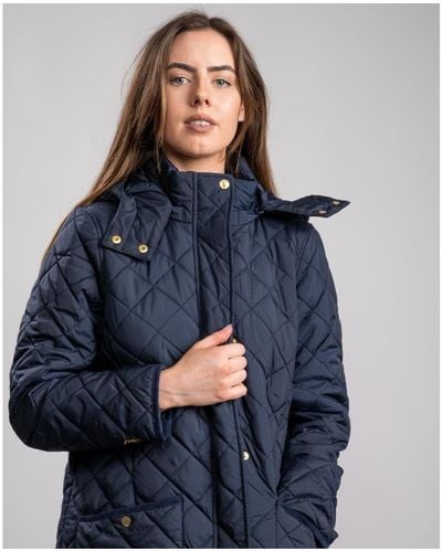 Joules Chatham Quilted Coat - Blue