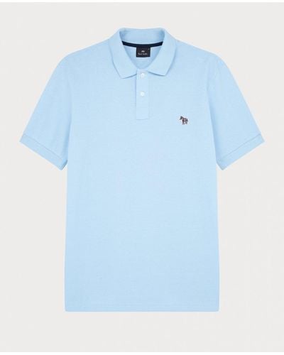 Paul Smith Ps Regular Fit Cotton-piqué Zebra Logo Polo Shirt - Blue