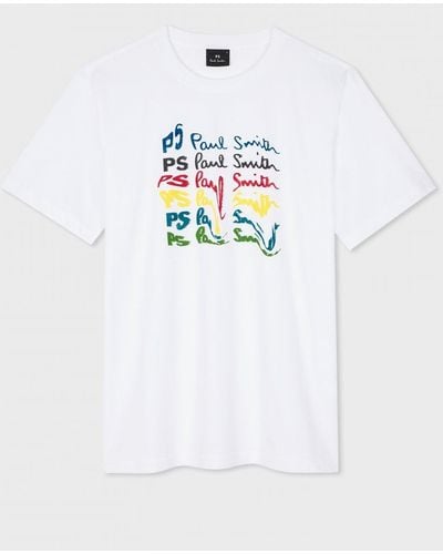 Paul Smith Ps Regular Fit Short Sleeve Ps Graphic - White