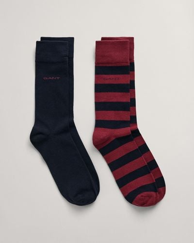 GANT Barstripe And Solid Socks - Blue