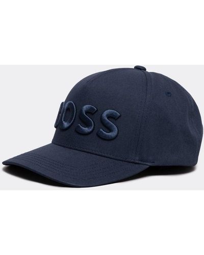 BOSS by HUGO BOSS Sevile 6 Cotton-twill Five Panel Cap With Embroidered Logo  in Black for Men | Lyst UK