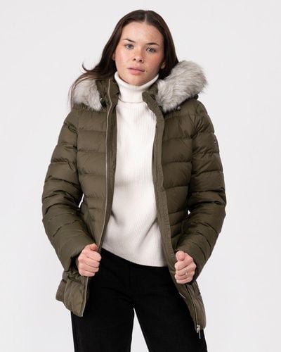 Tommy Hilfiger Tyra Faux Fur Poly Down Jacket - Brown