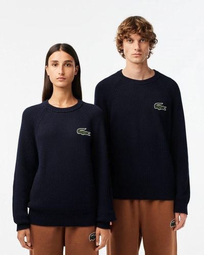 Lacoste Unisex Organic Cotton Sweater - Blue