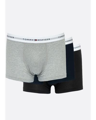 Tommy Hilfiger 3 Pack Contrast Trunks - Gray